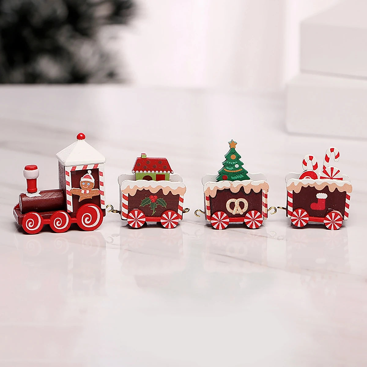 Decorazione di Natale con Treno in Legno/Plastica Buon Natale per la Casa Regali di Natale