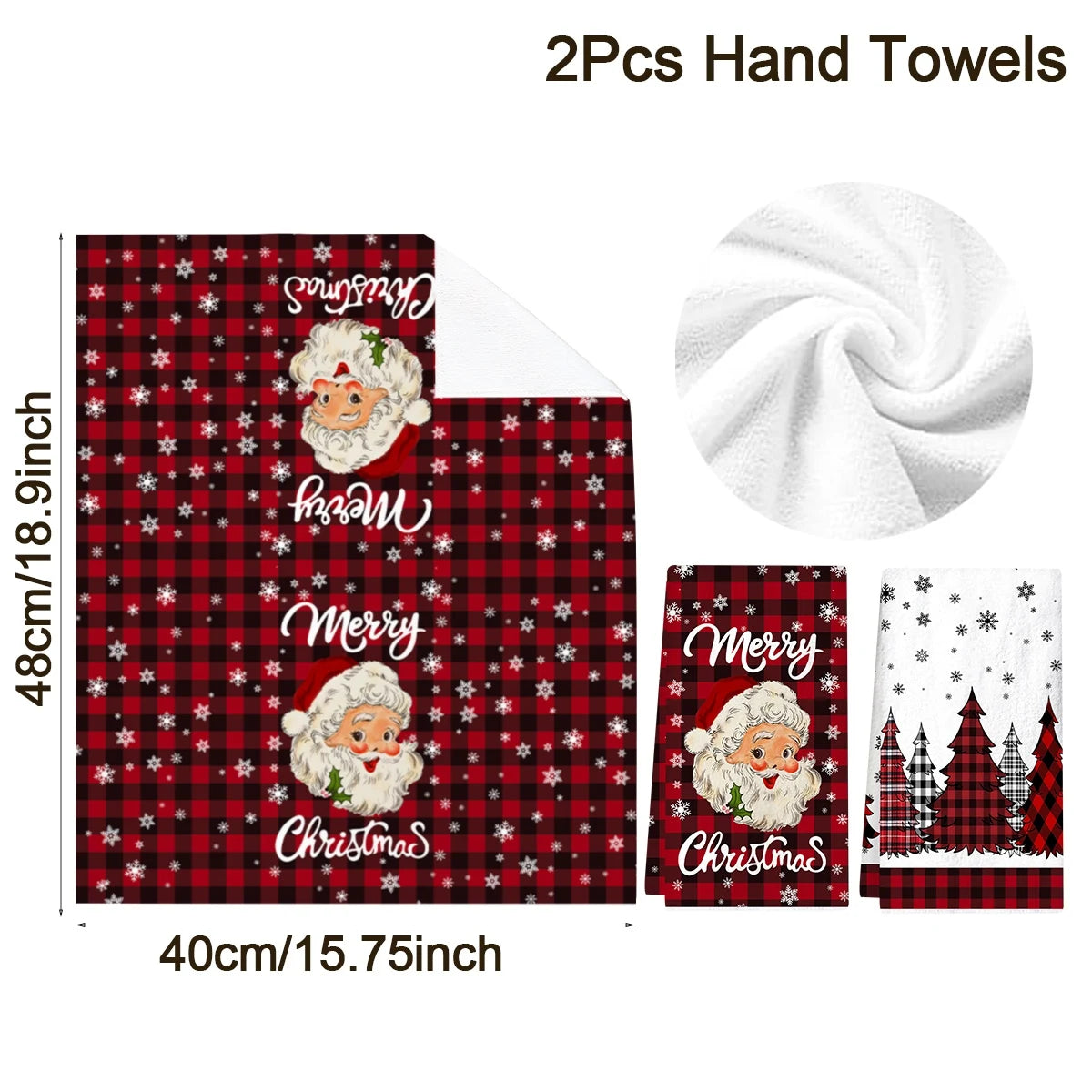 2 pezzi Strofinacci da Cucina di Natale Buon Natale Decorazione