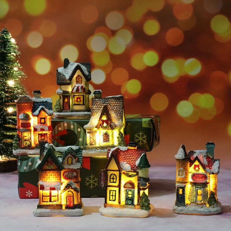Decorazione natalizia a forma di casetta luminosa – Idea regalo per Natale e Capodanno – Luci decorative a batteria per casa, feste, matrimoni o camera da letto