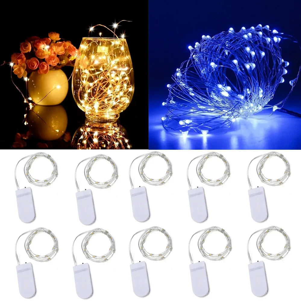 10 pezzi 6 pezzi Filo di Rame Luci a LED Catena Luci da Festa Luci Natalizie Decorazione Albero di Natale Matrimonio Festa Fai da Te Natal Navidad 2022