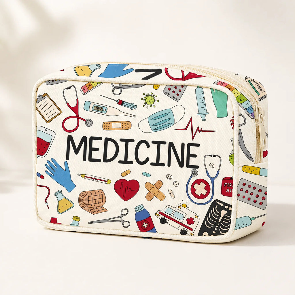 Borsa per medicine grande capacità da viaggio, borsa medica portatile, set di borsa per conservazione medicine domestiche, kit di pronto soccorso portatile per esterni