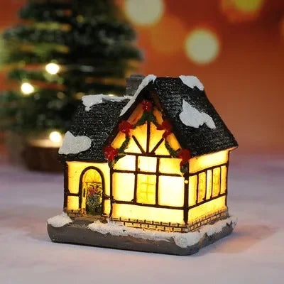 Decorazione natalizia a forma di casetta luminosa – Idea regalo per Natale e Capodanno – Luci decorative a batteria per casa, feste, matrimoni o camera da letto