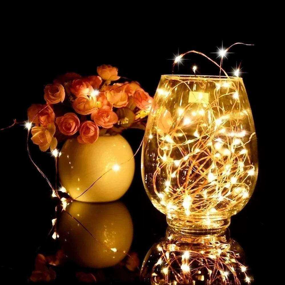 10 pezzi 6 pezzi Filo di Rame Luci a LED Catena Luci da Festa Luci Natalizie Decorazione Albero di Natale Matrimonio Festa Fai da Te Natal Navidad 2022
