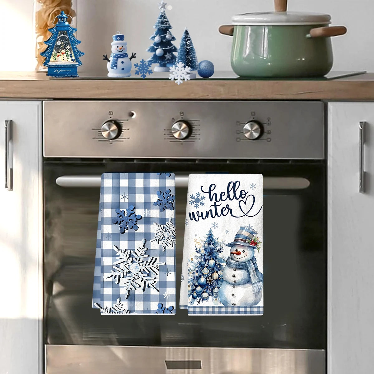 2 pezzi Strofinacci da Cucina di Natale Buon Natale Decorazione