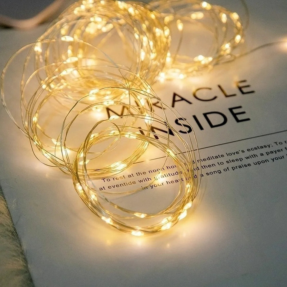 10 pezzi 6 pezzi Filo di Rame Luci a LED Catena Luci da Festa Luci Natalizie Decorazione Albero di Natale Matrimonio Festa Fai da Te Natal Navidad 2022