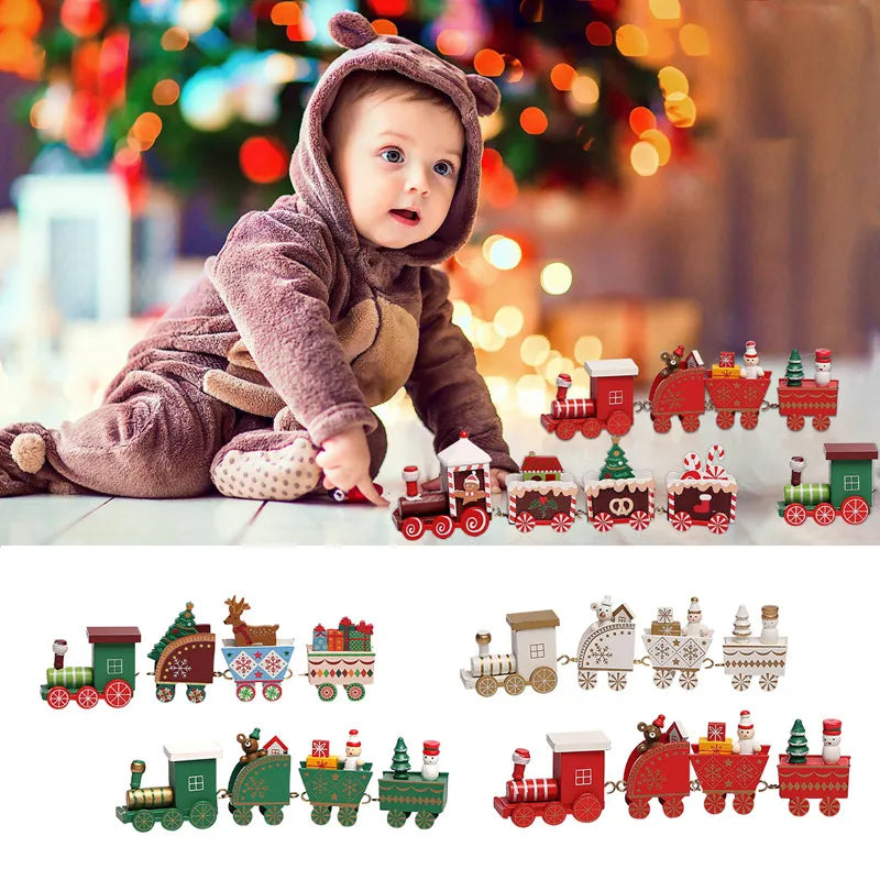 Decorazione di Natale con Treno in Legno/Plastica Buon Natale per la Casa Regali di Natale