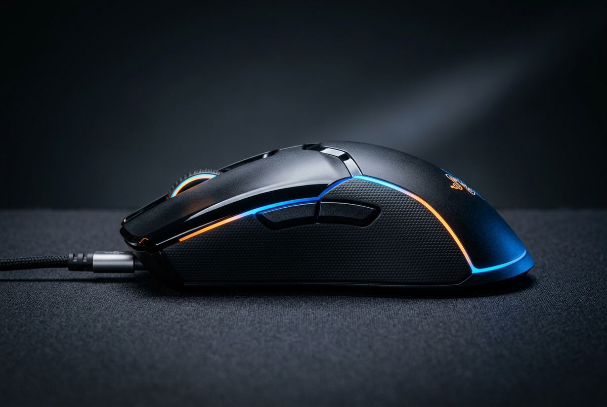 Mouse da gaming cablato Thunderwolf M1, per eSport, con illuminazione colorata, USB, per laptop, computer desktop e ufficio