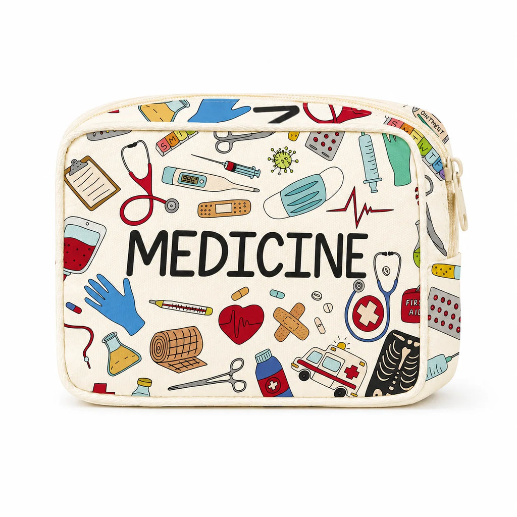 Borsa per medicine grande capacità da viaggio, borsa medica portatile, set di borsa per conservazione medicine domestiche, kit di pronto soccorso portatile per esterni