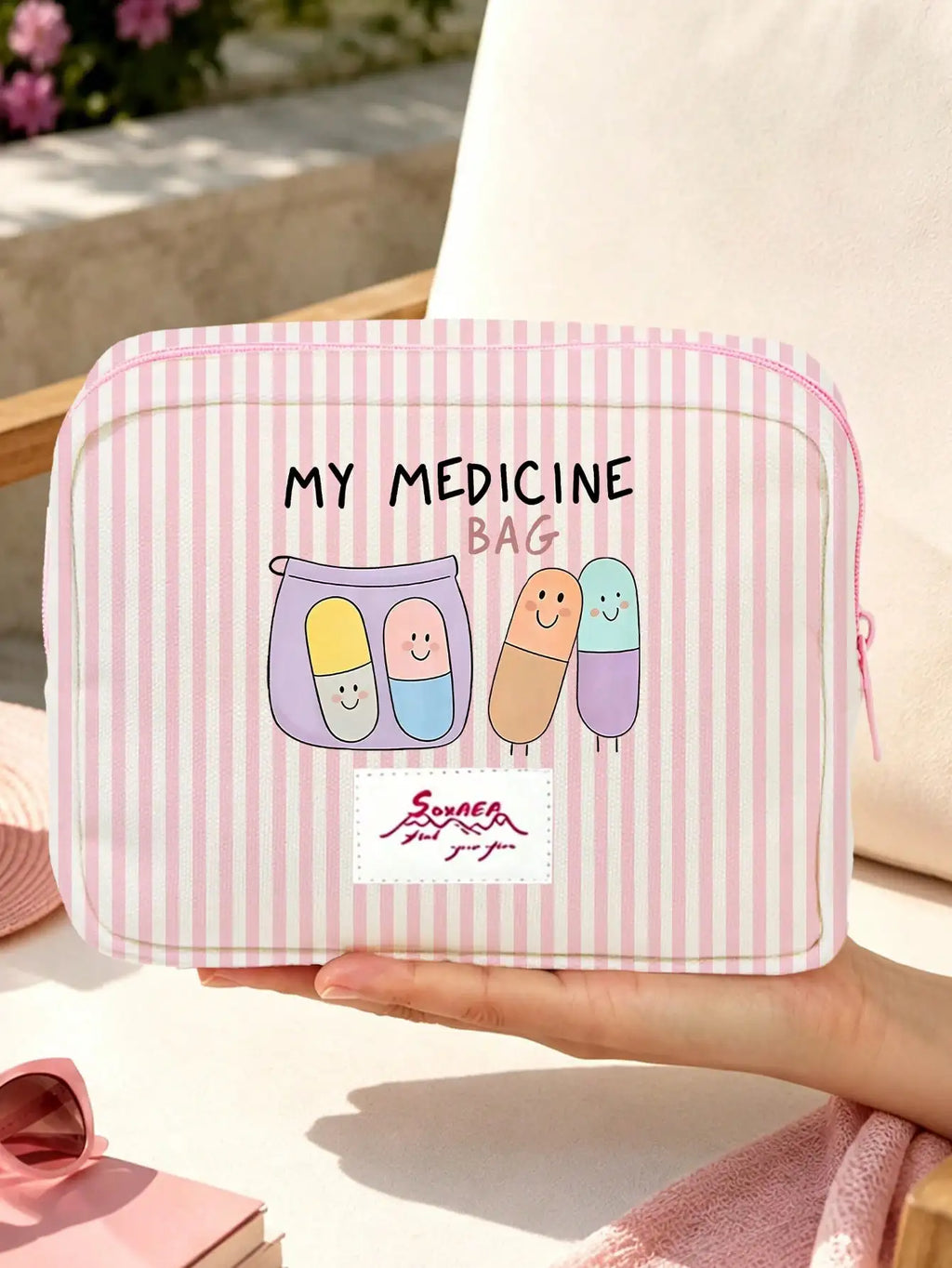Borsa per medicine grande capacità da viaggio, borsa medica portatile, set di borsa per conservazione medicine domestiche, kit di pronto soccorso portatile per esterni