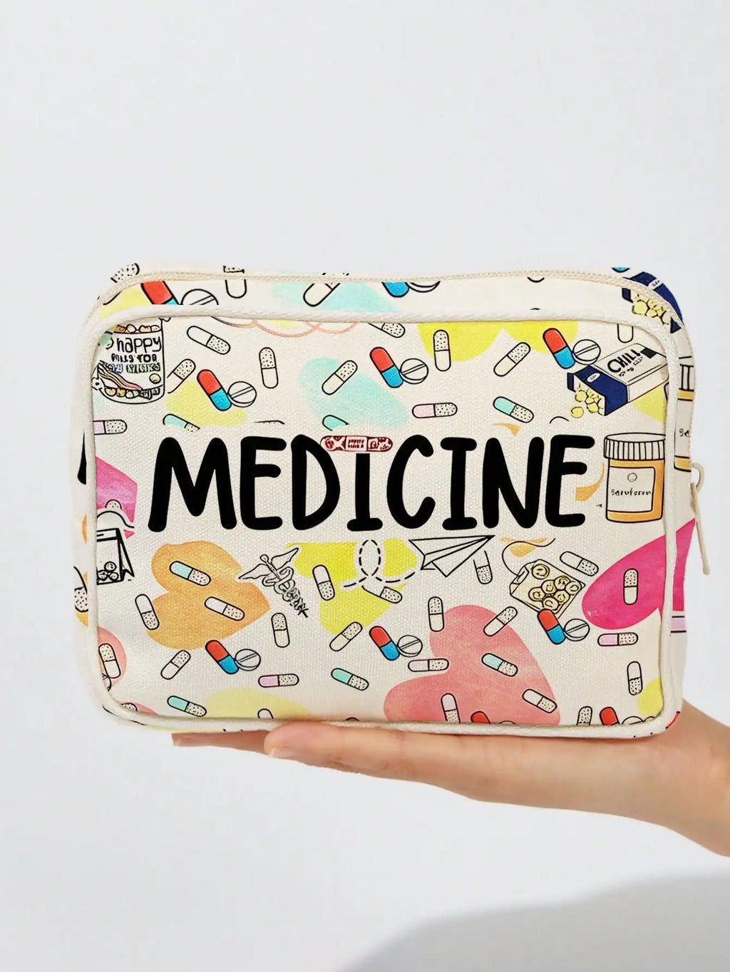 Borsa per medicine grande capacità da viaggio, borsa medica portatile, set di borsa per conservazione medicine domestiche, kit di pronto soccorso portatile per esterni