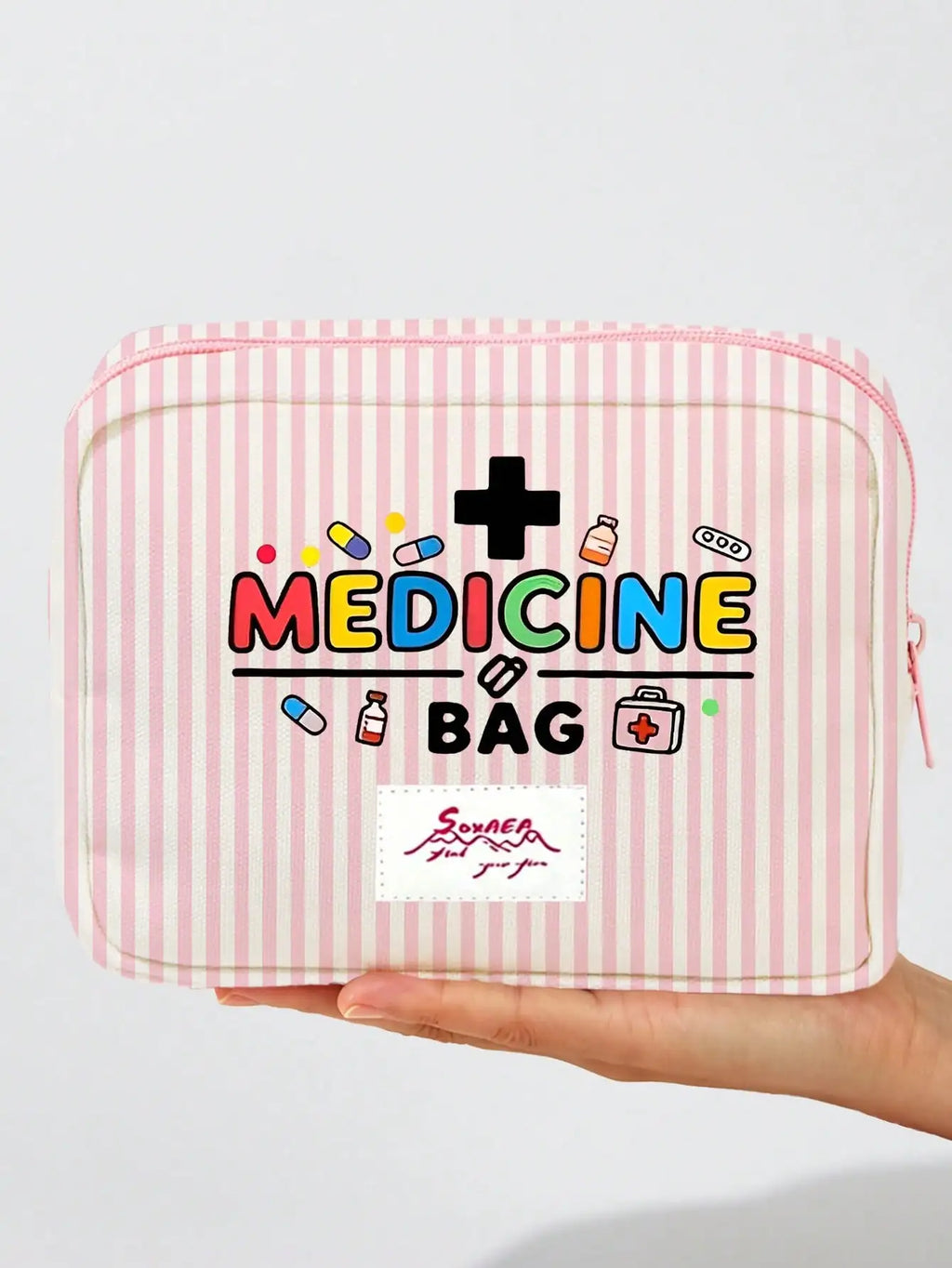 Borsa per medicine grande capacità da viaggio, borsa medica portatile, set di borsa per conservazione medicine domestiche, kit di pronto soccorso portatile per esterni
