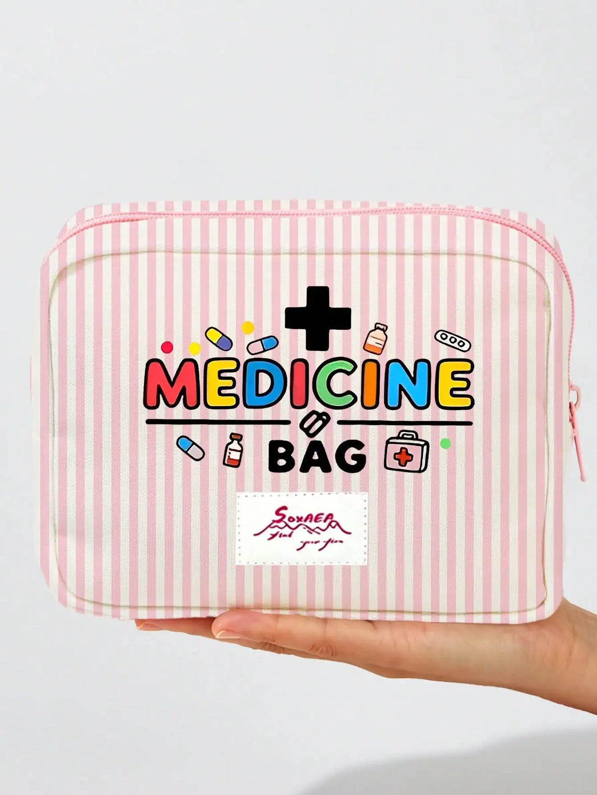 Borsa per medicine grande capacità da viaggio, borsa medica portatile, set di borsa per conservazione medicine domestiche, kit di pronto soccorso portatile per esterni